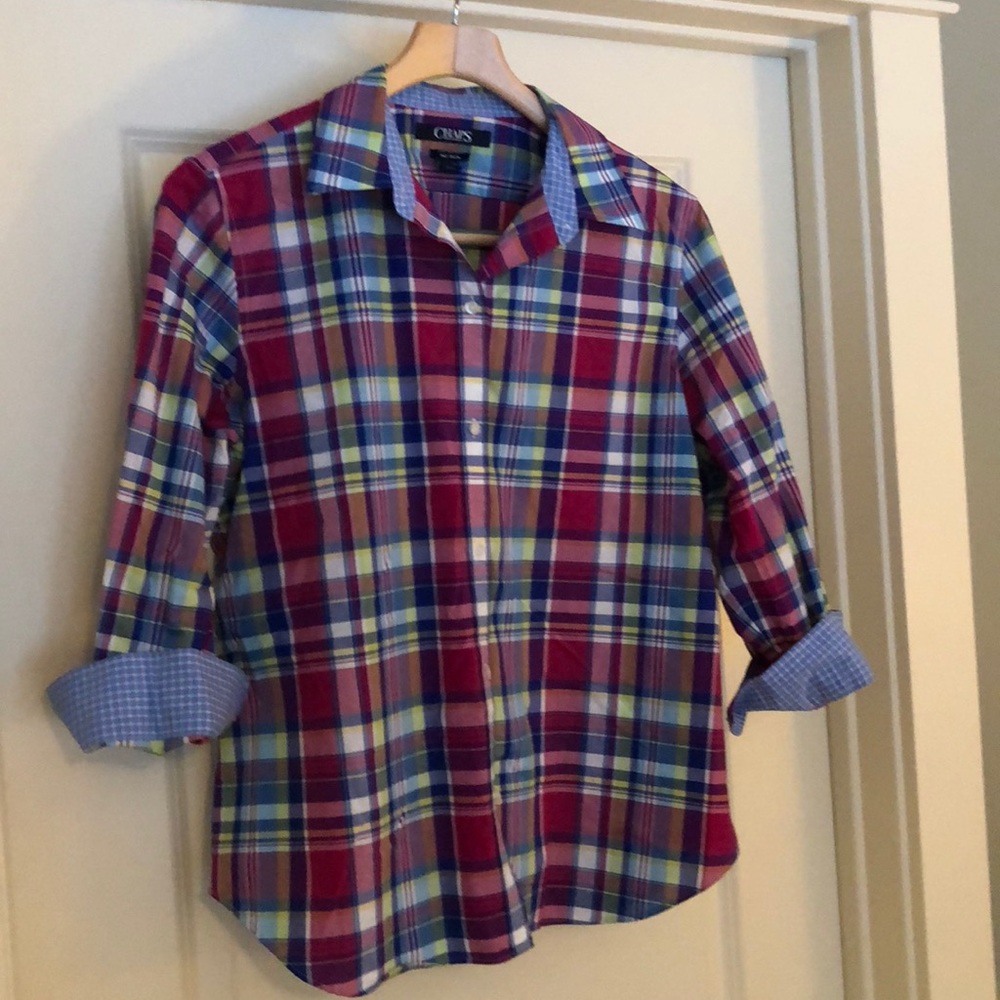 Chaps No Iron Button Down Blouse